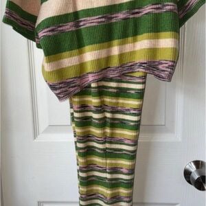 Urban Outfitters Striped Green Knit Set